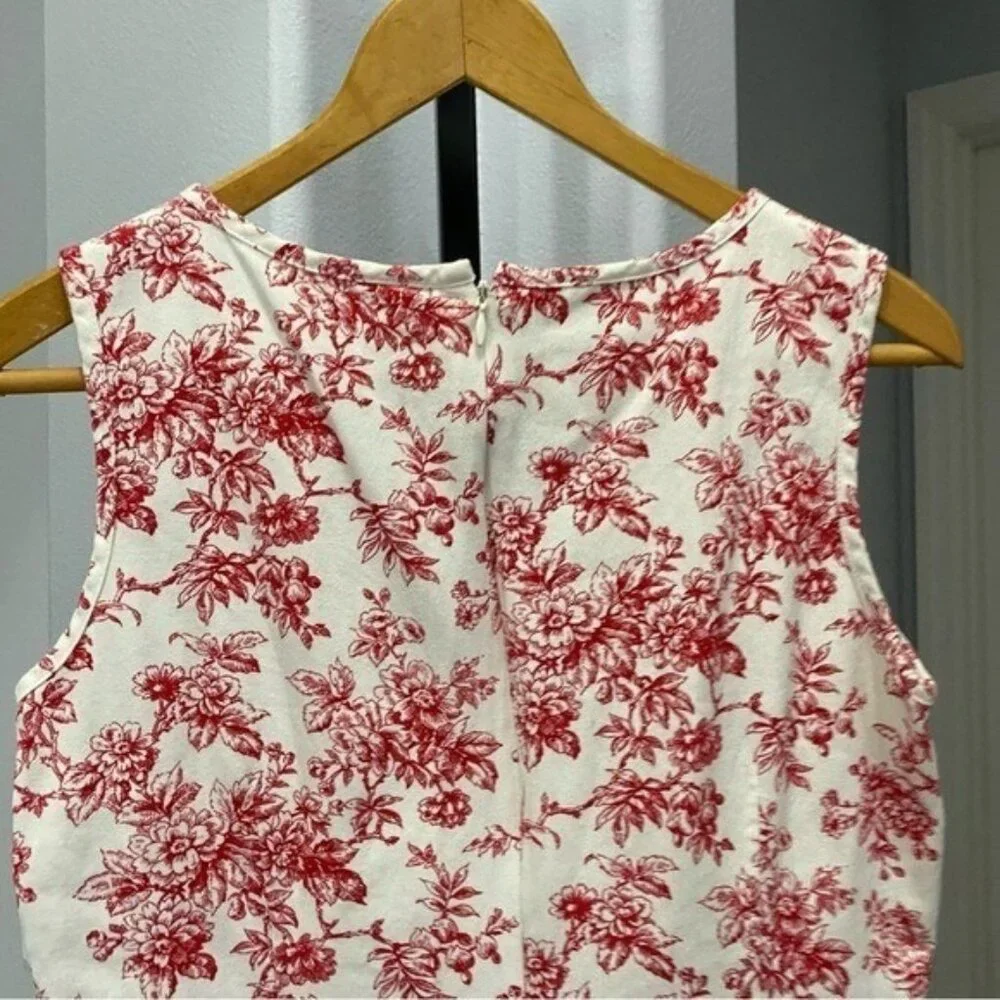 Sport By Liz Claiborne Floral Dress Mini Res White Cottagecore Farmhouse Sz 10 - Picture 5 of 6